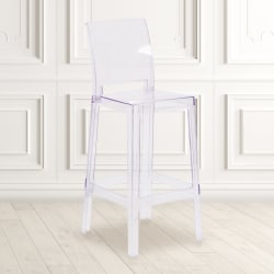 Flash Furniture Square-Back Ghost Bar Stool, Clear
