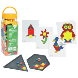 Learning Advantage Pattern Blocks Activity Cards, Blocks and Trays Kit, Multicolor