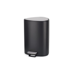 Joseph Joseph Corner 5-Liter Trash Can With Pedal Opening, 12"H x 8-1/2"W x 10"D, Black
