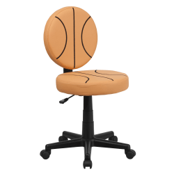 Flash Furniture Vinyl Low-Back Task Chair, Basketball, Black/Orange
