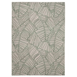 Linon Washable Outdoor Area Rug, Jarvie, 7' x 9', Ivory/Green