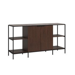 Sauder® International Lux Entertainment Credenza For 65" TVs, 33"H x 60-7/16"W x 16-3/4"D, Umber Wood/Deco Stone
