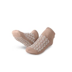 Medline Double-Tread Terrycloth Slippers, X-Large, Beige, Pack Of 48 Pairs