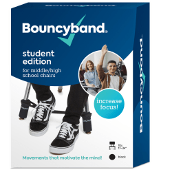 Bouncyband Chair Band for Middle/High School Desks, 5-1/4" x 2-5/8", Black