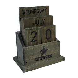 Imperial NFL Wood Block Calendar, Dallas Cowboys