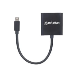Manhattan Mini DisplayPort 1.2a to DVI-I Dual-Link Adapter Cable (Clearance Pricing), 4K@30Hz, Active, 19.5cm, Male to Female, Compatible with DVD-D, Black, Three Year Warranty, Polybag - Adapter - single link - Mini DisplayPort (M) to DVI-I (F)