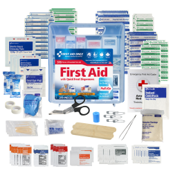 First Aid Only QuickTreat Plastic First Aid Kit, 11-3/4"H x 10-1/2"W x 2-15/16"D, Kit Of 370 Pieces