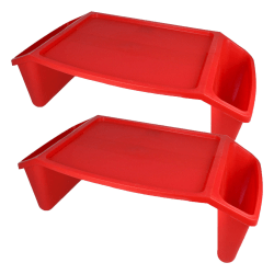 Romanoff Lap Tray, 22-1/2" x 11-3/4" x 8-1/4", Red, Pack Of 2