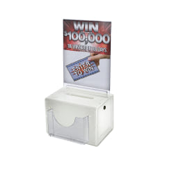 Azar Displays Plastic Suggestion Box, With Lock, Large, 6 1/4"H x 9"W x 6 1/4"D, White