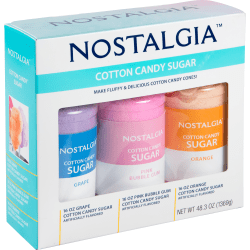 Nostalgia Electrics Cotton Candy Flossing Sugar, 16 Oz, Assorted Flavors, Case Of 3 Containers