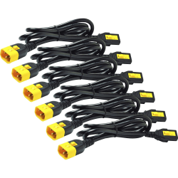 APC by Schneider Electric Power Cord Kit (6 EApo), Locking, C13 to C14, 1.8m - For PDU - Black - 5.91 ft Cord Length - IEC 60320 C14 / IEC 60320 C13 - 1