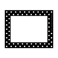 Barker Creek Self-Adhesive Name Badge Labels, 3 1/2" x 2 3/4", Black-And-White Dots, Pack Of 45