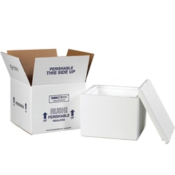 Partners Brand Insulated Shipping Kit, 7"H x 9 1/2"W x 9 1/2"D, White