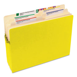 Smead® Color File Pockets, Letter Size, 5 1/4" Expansion, 9 1/2" x 11 3/4", Yellow