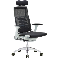 Raynor® Powerfit Ergonomic Mesh High-Back Executive Office Chair, Black/White