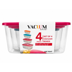 Klic Food Storage Containers, Square, Clear, Total Qty 4
