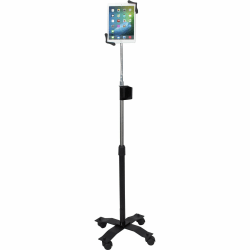 CTA Digital Compact Gooseneck Floor Stand For 7"-13" Tablets, Including iPad 10.2" (7Th/ 8Th/ 9Th Generation) Up To 13" Screen Support 17.5" Height X 15.5" Width Floor Stand Black, Silver
