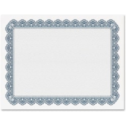 Geographics® Parchment Paper Certificates, Natural Diplomat Border, 8-1/2" x 11", Blue, Pack Of 50 Sheets