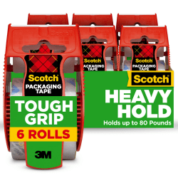 Scotch® Tough Grip Moving Packing Tape With Dispensers - 150-6