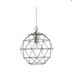 Elegant Designs 1-Light Hexagon Pendant Light, 60 Watt, Brushed Nickel
