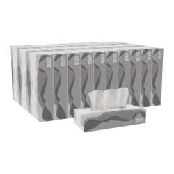 Pacific Blue Basic® 2-Ply Facial Tissue, Flat Box, White, 100% Recycled Fiber, 30 Boxes Per Case, 100 Sheets Per Box
