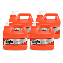 GOJO® Natural Orange Pumice Heavy-Duty Lotion Hand Soap Cleaner, Citrus Scent, 128 Oz, Carton Of 4 Bottles