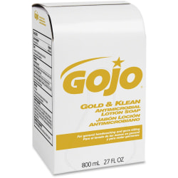 GOJO® Gold & Klean Antimicrobial Lotion Hand Soap, Fresh Scent , 27.1 Oz Bottle