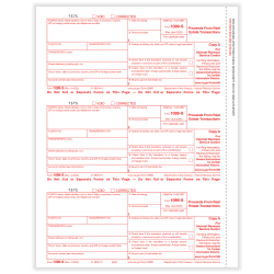 ComplyRight® 1099-S Tax Forms, Federal Copy A, 3-Up, 8-1/2" x 11", Pack Of 150 Forms