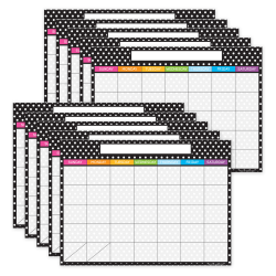 Ashley Productions Smart Poly PosterMat Pals Space Savers, 13" x 9-1/2", Black And White Dots Calendar, Pack of 10 Calendars