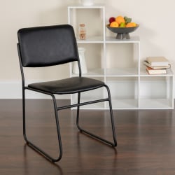 Flash Furniture HERCULES Series High-Density Stacking Chair With Sled Base, Black