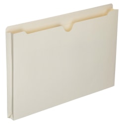SKILCRAFT® Manila Double-Ply Tab Expanding File Jackets, 1" Expansion, Legal Size Paper, 8 1/2" x 14", 30% Recycled, Box Of 50