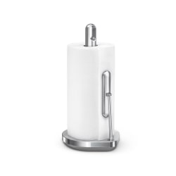 simplehuman Stainless Steel Tension Arm Paper Towel Holder, 14-1/2"H x 7"W x 8"D, Brushed Silver