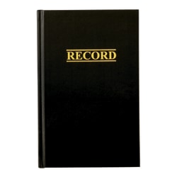 Adams® Record Book, 9 3/8" x 6", 200 Pages (100 Sheets), Black