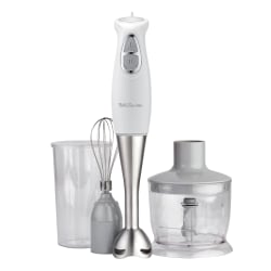 Betty Crocker® 2-Speed Corded Electric Hand Blender With Beaker, Chopper, And Whisk, White