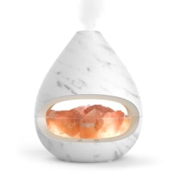 Pure Enrichment PureGlow Crystal Himalayan Salt Rock Lamp & Ultrasonic Oil Diffuser, 7" x 7-1/4", Marble, Total Qty 1