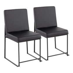 LumiSource High-Back Fuji Dining Chairs, Black, Set Of 2 Chairs