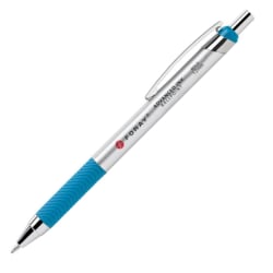 FORAY® Advanced Ink Retractable Ballpoint Pen, Bold Point, 1.2 mm, Turquoise Barrel, Turquoise Ink