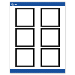 Avery® Print-To-The-Edge Labels With Sure Feed® Technology, S00-DM3-PRWMP10, Square, 3" x 3", Matte White, Preprinted Double Black Border Design, Pack Of 60