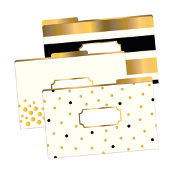 Barker Creek Tab File Folders, 8 1/2" x 14", Legal Size, 24K Gold, Pack Of 9