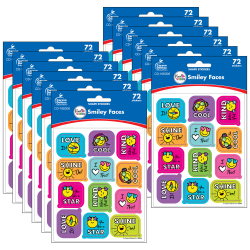 Carson Dellosa Education Stickers, Kind Vibes Smiley Faces, 72 Stickers Per Pack, Set Of 12 Packs