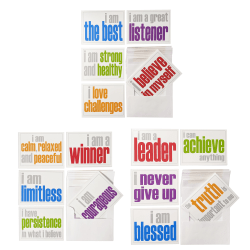 Inspired Minds Note Cards With Envelope, Positive Words Set, 5-1/2" x 4-1/4", 2 Each Of 15 Titles, Set Of 30