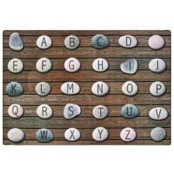 Carpets for Kids® Pixel Perfect Collection™ Alphabet Stones Seating Rug, 6' x 9', Gray