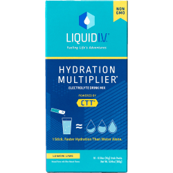 Liquid IV Lemon Lime Hydration Multiplier, 0.56 Fl Oz, Pack Of 10 Pouches