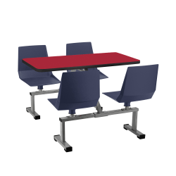 National Public Seating Cluster Swivel Booth, 33"H x 48"W x 24"D, HollyBerry Red Table/Navy Seats