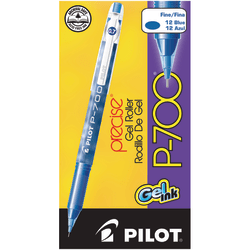 Pilot® Gel Ink Rollerball Pens, P-700, Fine Point, 0.7 mm, Blue Barrel, Blue Ink, Pack Of 12 Pens