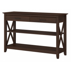 Bush® Furniture Key West Console Table With Drawers And Shelves, Bing Cherry, Standard Delivery