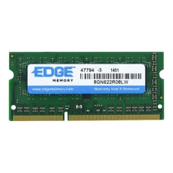 EDGE 2GB DDR3 SDRAM Memory Module - For Notebook - 2 GB (1 x 2GB) - DDR3-1600/PC3-12800 DDR3 SDRAM - 1600 MHz - 1.35 V - 204-pin - SoDIMM - Lifetime Warranty