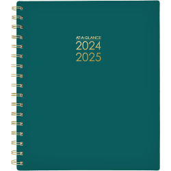 2024-2025 AT-A-GLANCE® Harmony Weekly/Monthly Academic Planner, 7" x 8-3/4", Palm Green, July 2024 To June 2025, 1099-805A-60