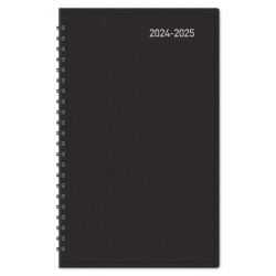 2024-2025 Office Depot® Brand 14-Month Weekly/Monthly Academic Planner, 5" x 8", 30% Recycled, Black, July 2024 To August 2025