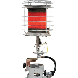 Comfort Gear TT-360 Propane(LP) 360 Degree Tank Top Heater - Infrared - Gas - Propane - 8792.13 W to 11.72 kW - 3 x Heat Settings - 1000 Sq. ft. Coverage Area - Outdoor - Portable - Silver